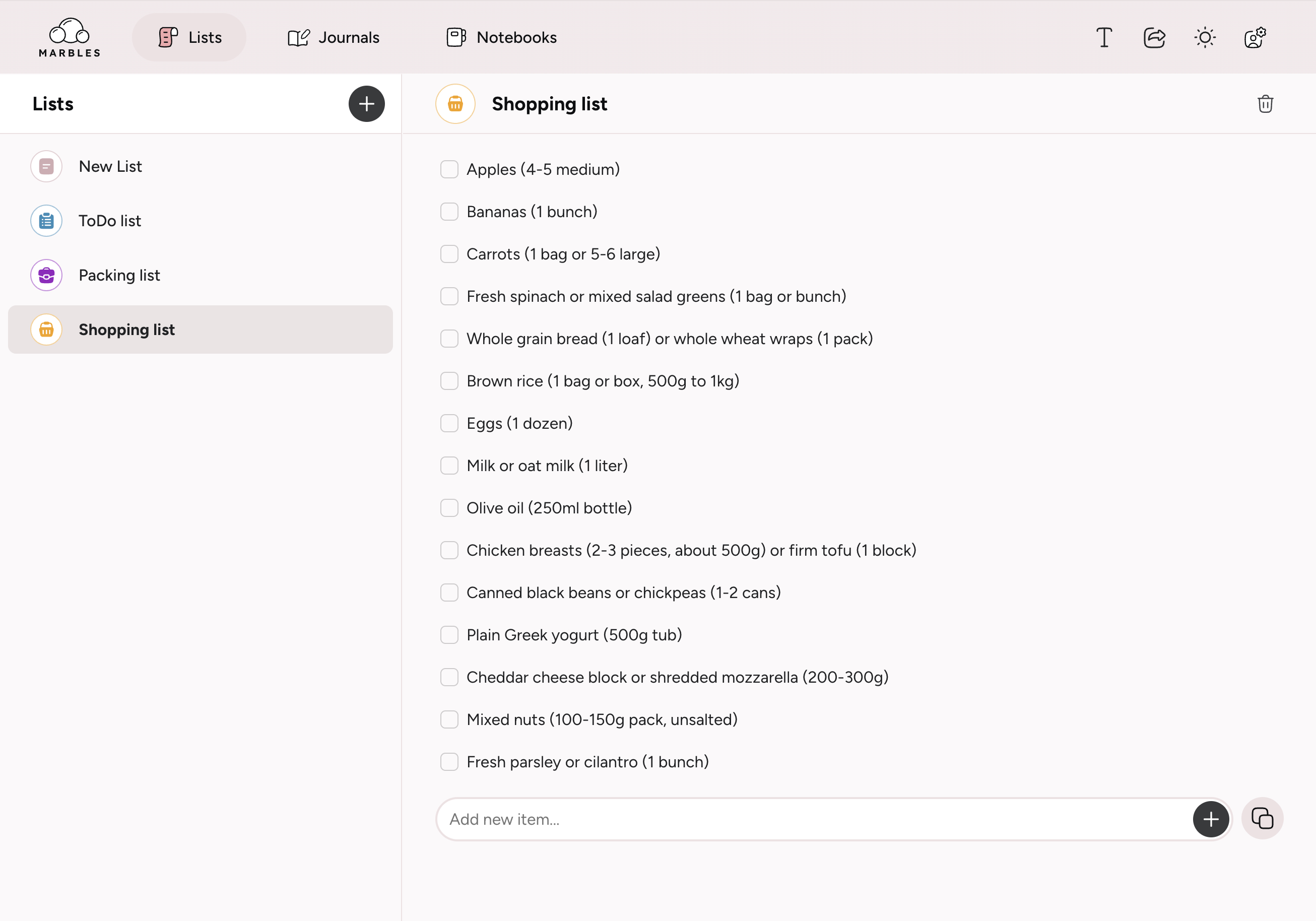 Marbles App Screenshot